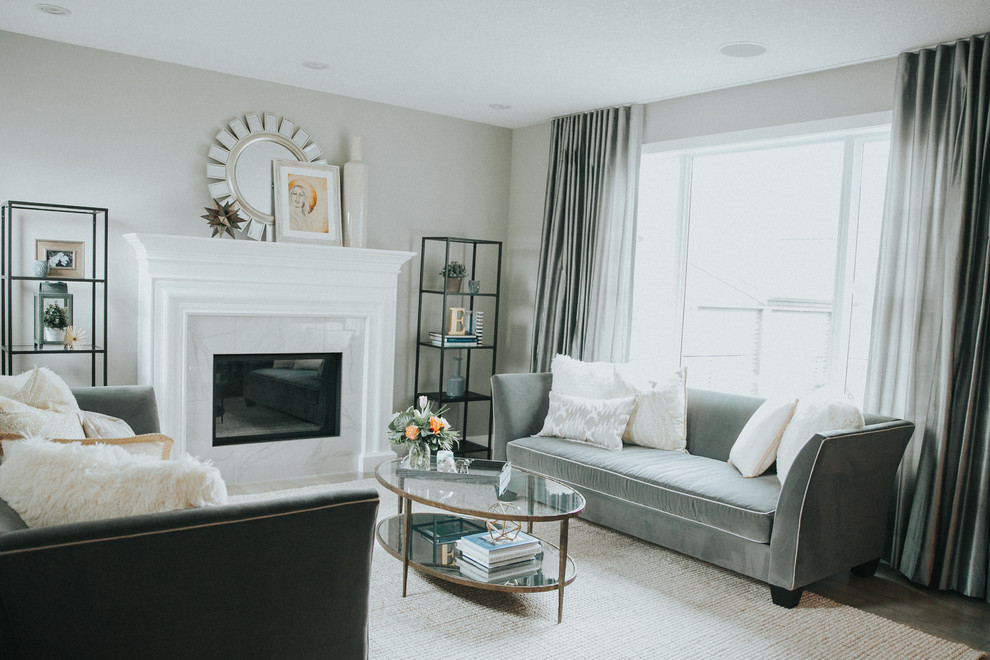Inspiration for a transitional home design remodel in Calgary