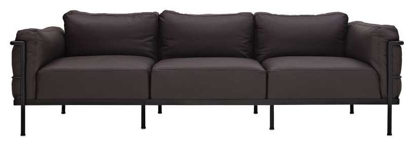 LC3 Leather Sofa in Dark Brown