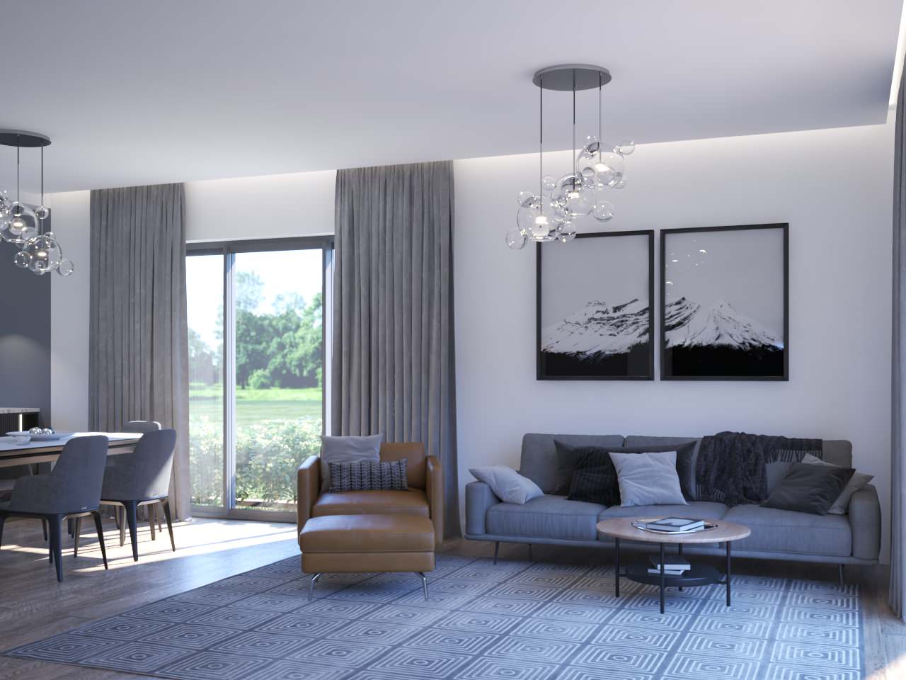 Гостиная совмещенная с кухней