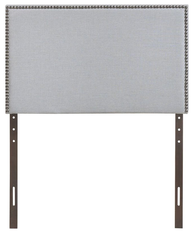 Modway Region Nailhead Full Upholstered Linen Fabric Headboard in Sky