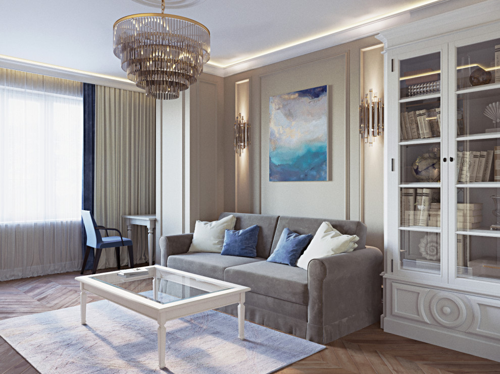 Дизайн проект 2х-комнатной квартиры в неоклассике