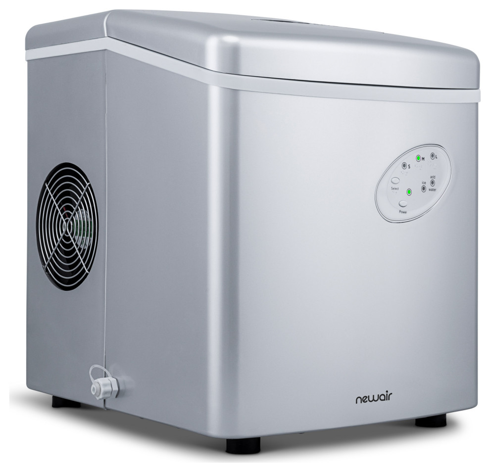 Newair AI100S 28Pound Portable Ice Maker, Silver Contemporary Ice