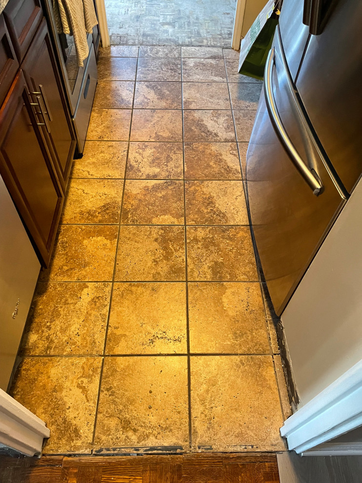 Install Vinyl Flooring & Demo kitchen tile / installed new tile