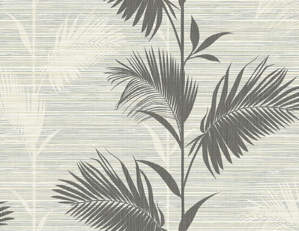 Away On Holiday Black Palm Wallpaper, Sample - Tropical - Wallpaper