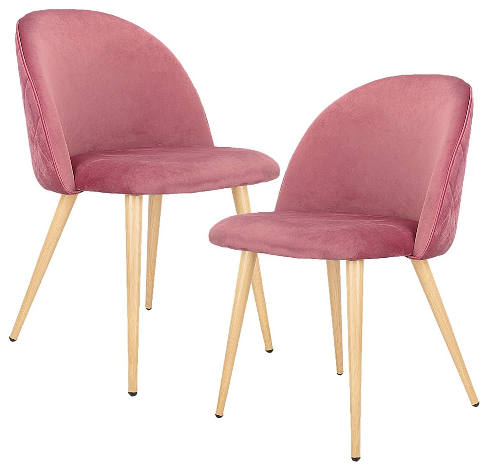 Mid Century Modern Upholstered Dining Chairs Set of 2 Transitional