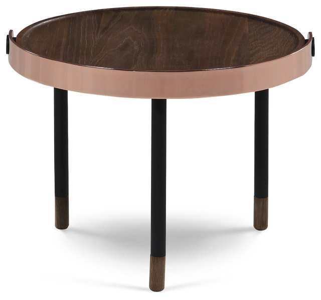 black and copper side table
