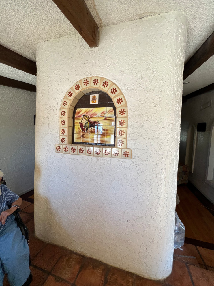 Entry door facing wall