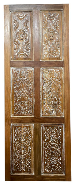 Consigned Custom Sliding door, Ornate doors, Whitewashed Carved Barn Door
