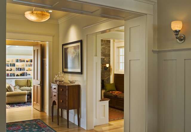Entry Hall looking towards reading nook and living room traditional-entrance
