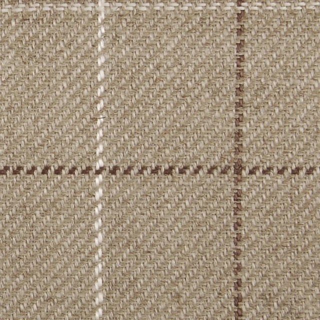 Plaid/Check - Black/Camel Upholstery Fabric