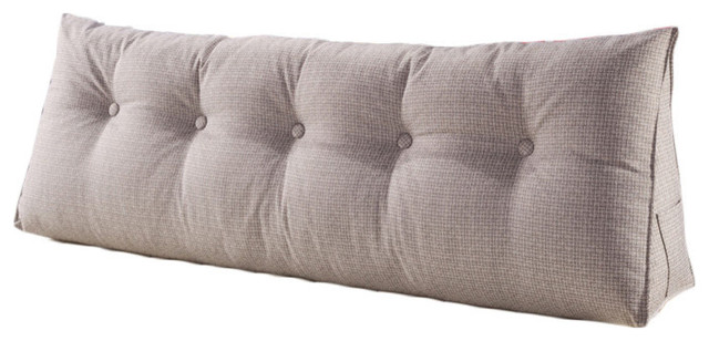 Light Gray Linen Blend Bed Rest Wedge Headboard Cushion Daybed