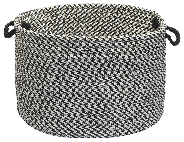 Houndstooth Tweed Basket Contemporary Baskets By Bisonoffice