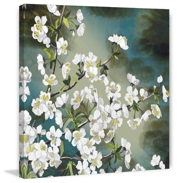 "Glowing Whites" Painting Print on Canvas, 18"x18" Contemporary