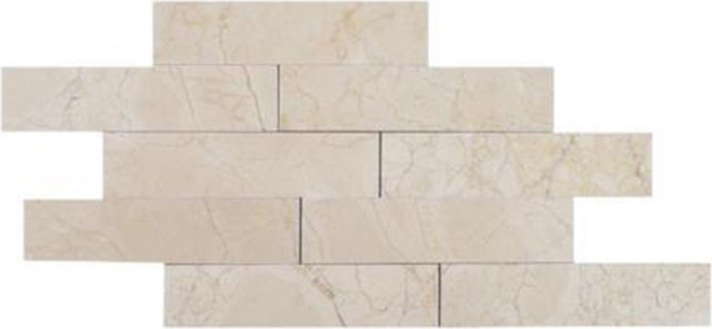 Brushed Stone Crema Marfil 2x8 Marble Tile