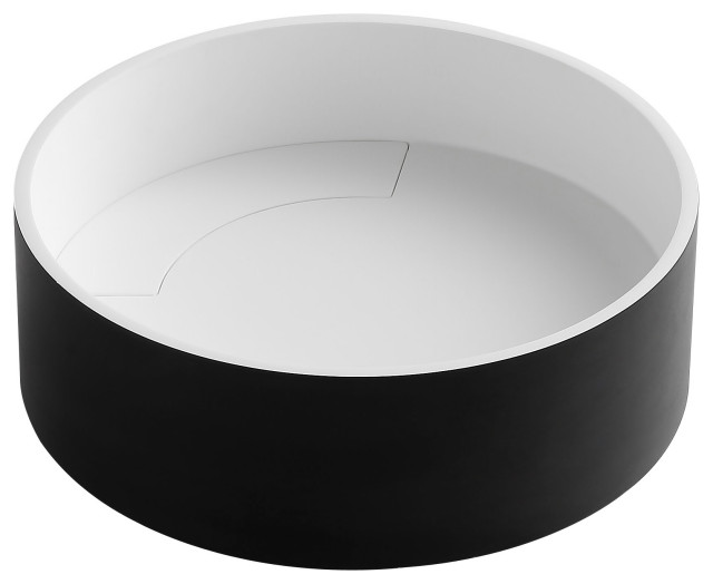 ALFI brand ABRS15RBM Black Matte 15" Round Solid Surface Resin Sink