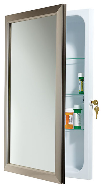 Hampton Locking 15 3 4 X25 1 2 Recess Mount Satin Nickel Medicine Hampton Locking 15 3 4 X25 1 2 Recess Mount Satin Nickel