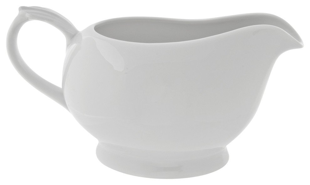 Classic White Gravy Boat, Set of 2 Contemporary Gravy Boats by 10
