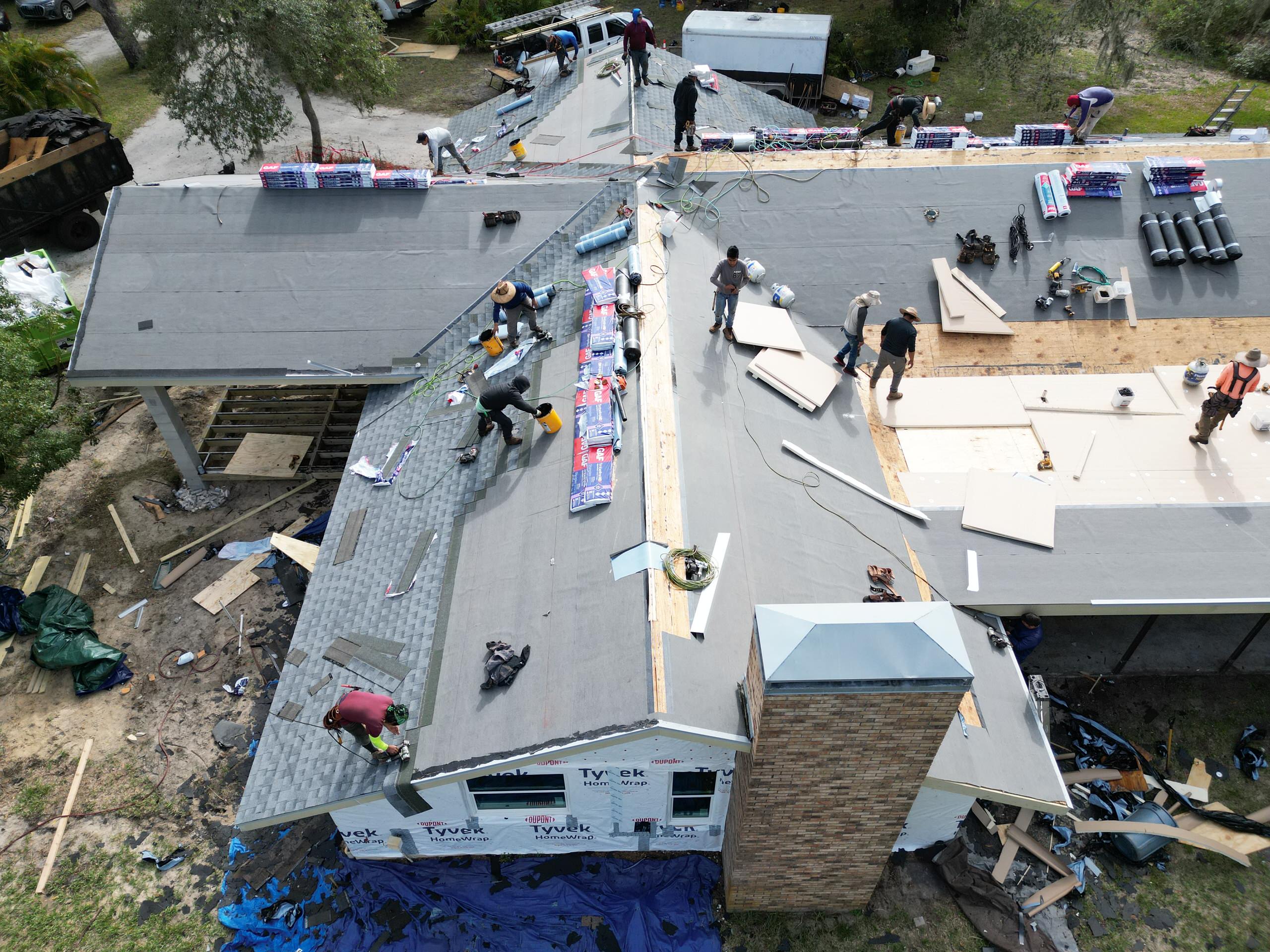 Tarpon Springs Full Interior Remodel - Drone Photos of Roofing Process