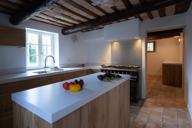 Elle a tout d'une grande transitional-kitchen