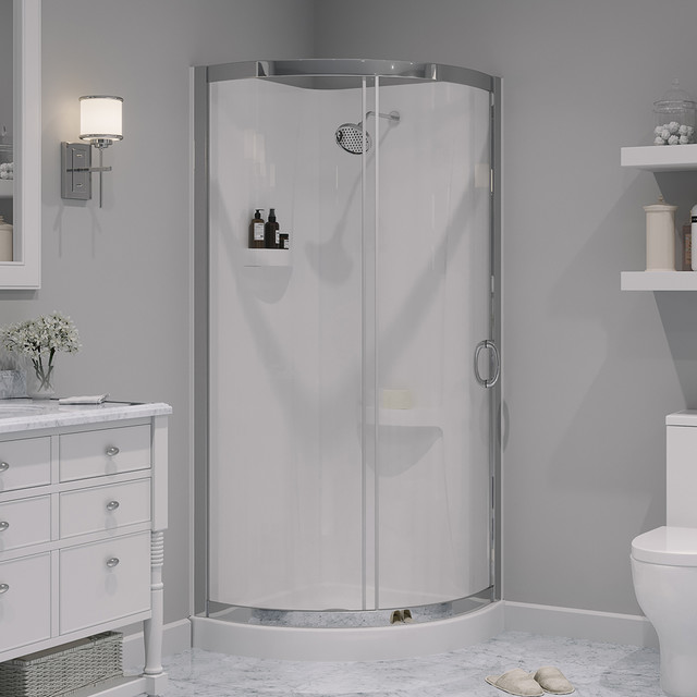Kleo Rounded Corner Shower Kit 31 Wall And Base