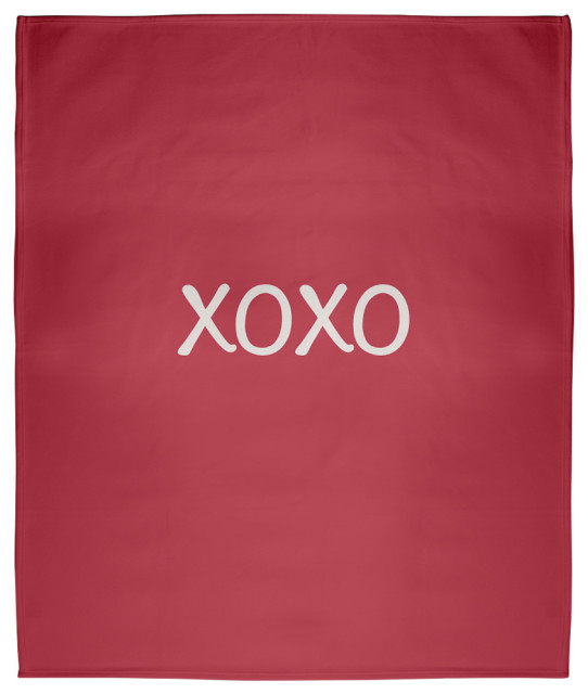 60 x 80 xOXO Valentine's Throw Blanket, Brick