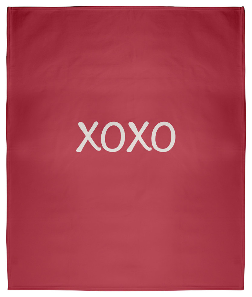 60 x 80 xOXO Valentine's Throw Blanket, Brick