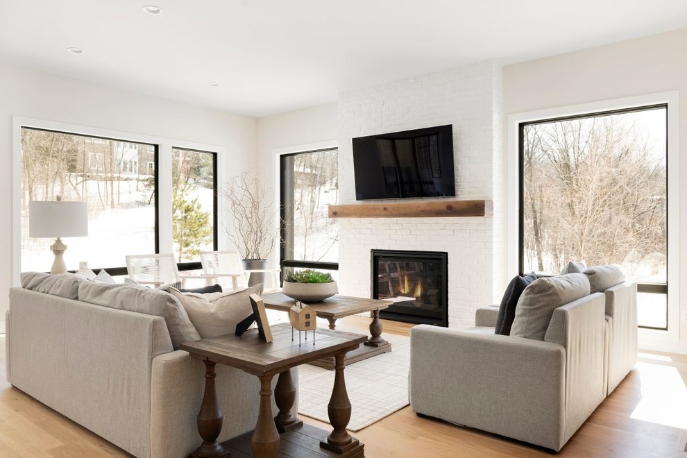 Photo of a scandinavian living room in Minneapolis.