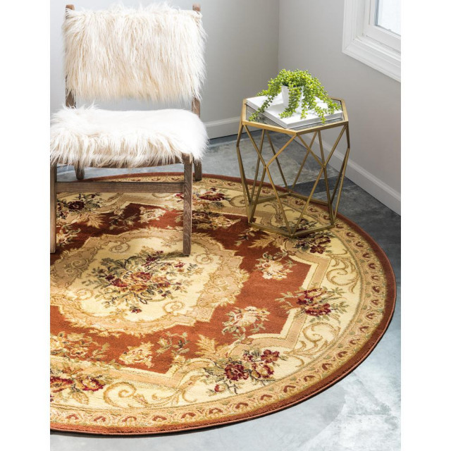 Unique Loom Henry Versailles Rug, 6'x6' Victorian Area Rugs by