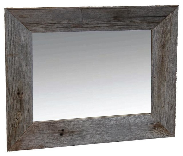 Rustic Mirror, Aspen Style With Beveled Barnwood Edge Rustic Wall