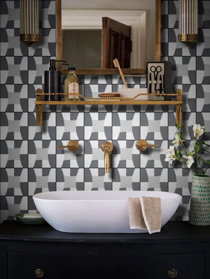 Granada Tiles Midcentury Bathroom Austin by erin adams designs
