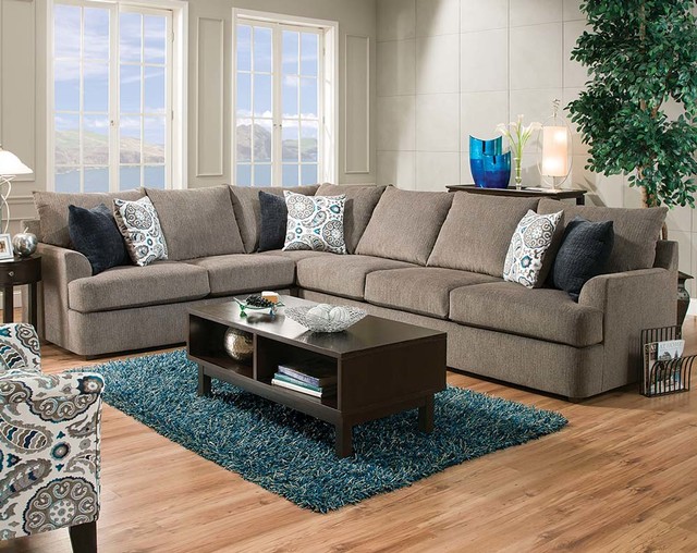 Grandstand Flannel Two Piece Sectional Sofa - Modern ...