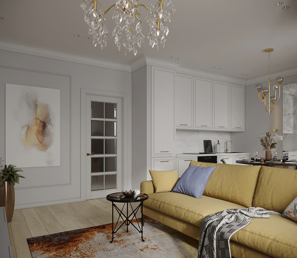 Кухня-гостинная в стиле современная классика