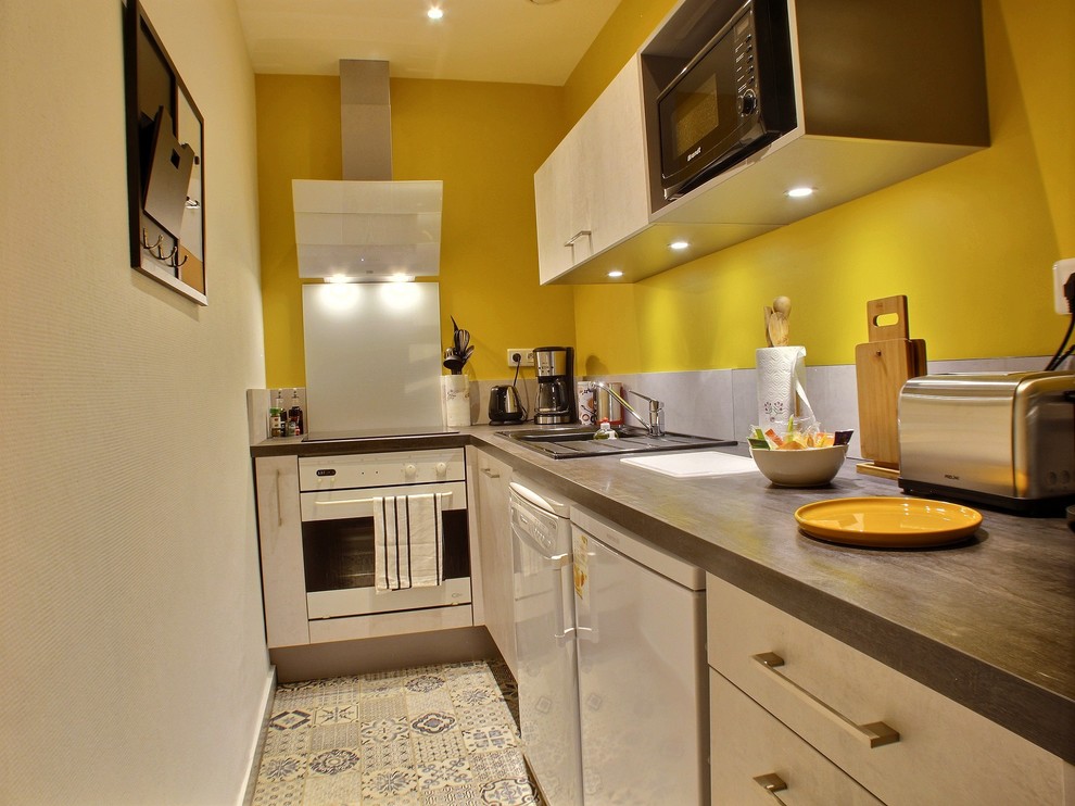 This is an example of a contemporary kitchen in Nice.