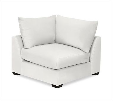Hampton Upholstered Corner Chair, Twill White
