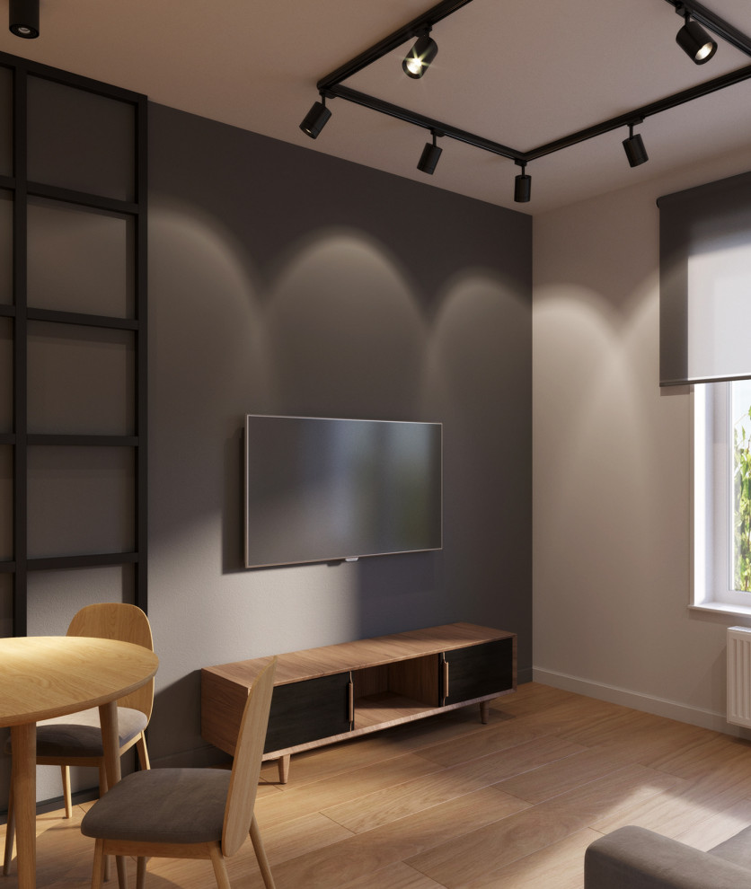 Квартира современном стиле с элементами лофта и легким оттенком минимализма