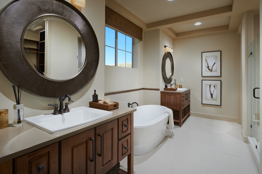 Inspiration for a craftsman bathroom remodel in Denver