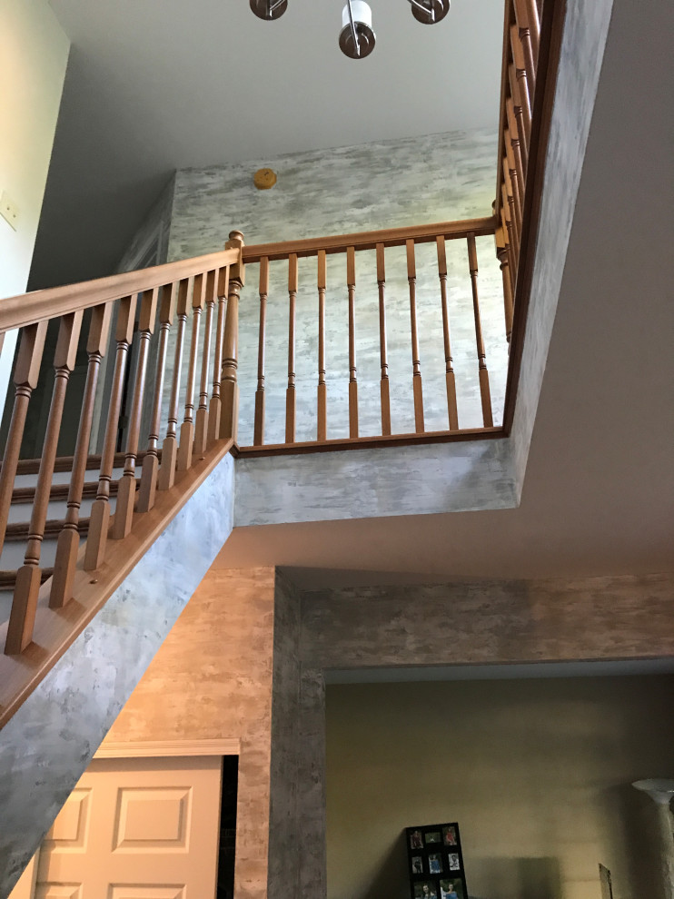 This is an example of a traditional staircase in Cincinnati.