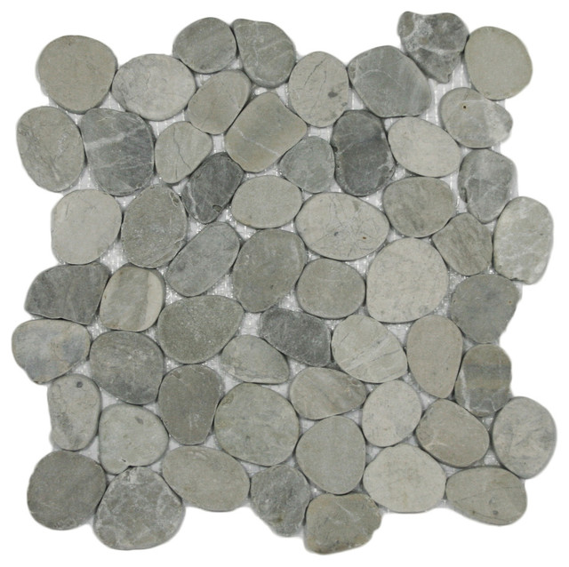 Sliced Bali Cloud Pebble Tile Traditional Mosaic By Sliced Bali Cloud Pebble Tile
