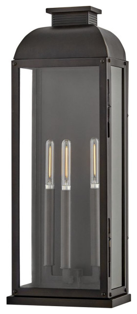 Heritage Tiverton 3 Light Outdoor Wall Light, Dark Oxidized Brass ...