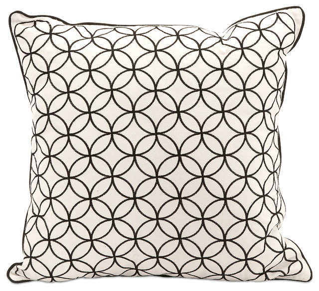 Essentials Black Embroidered Pillow
