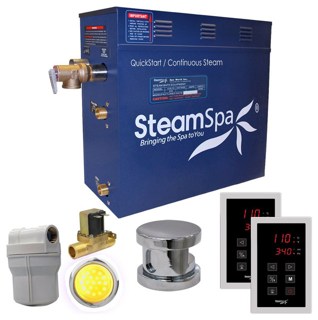 SteamSpa RYT750CHA Royal 7.5 KW QuickStart AcuSteam Bath Generator Package Contemporary