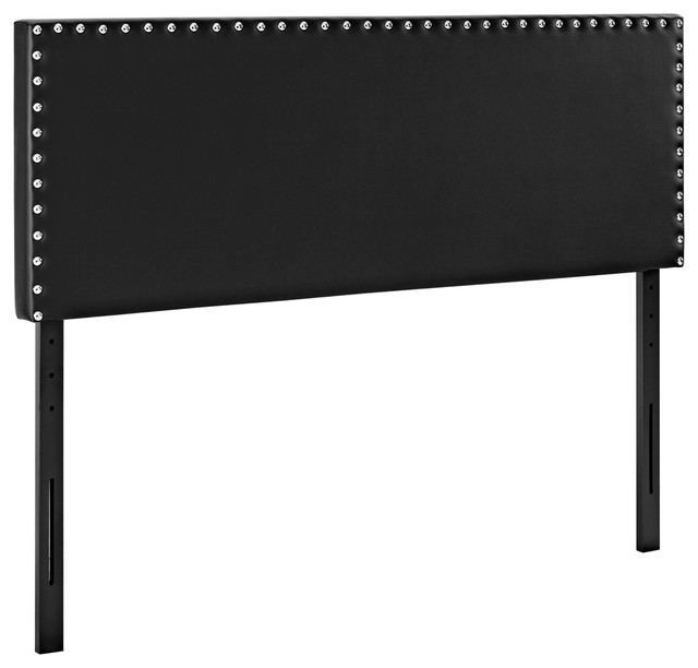 Modern Contemporary Urban Bedroom King Size Headboard, Black, Faux ...