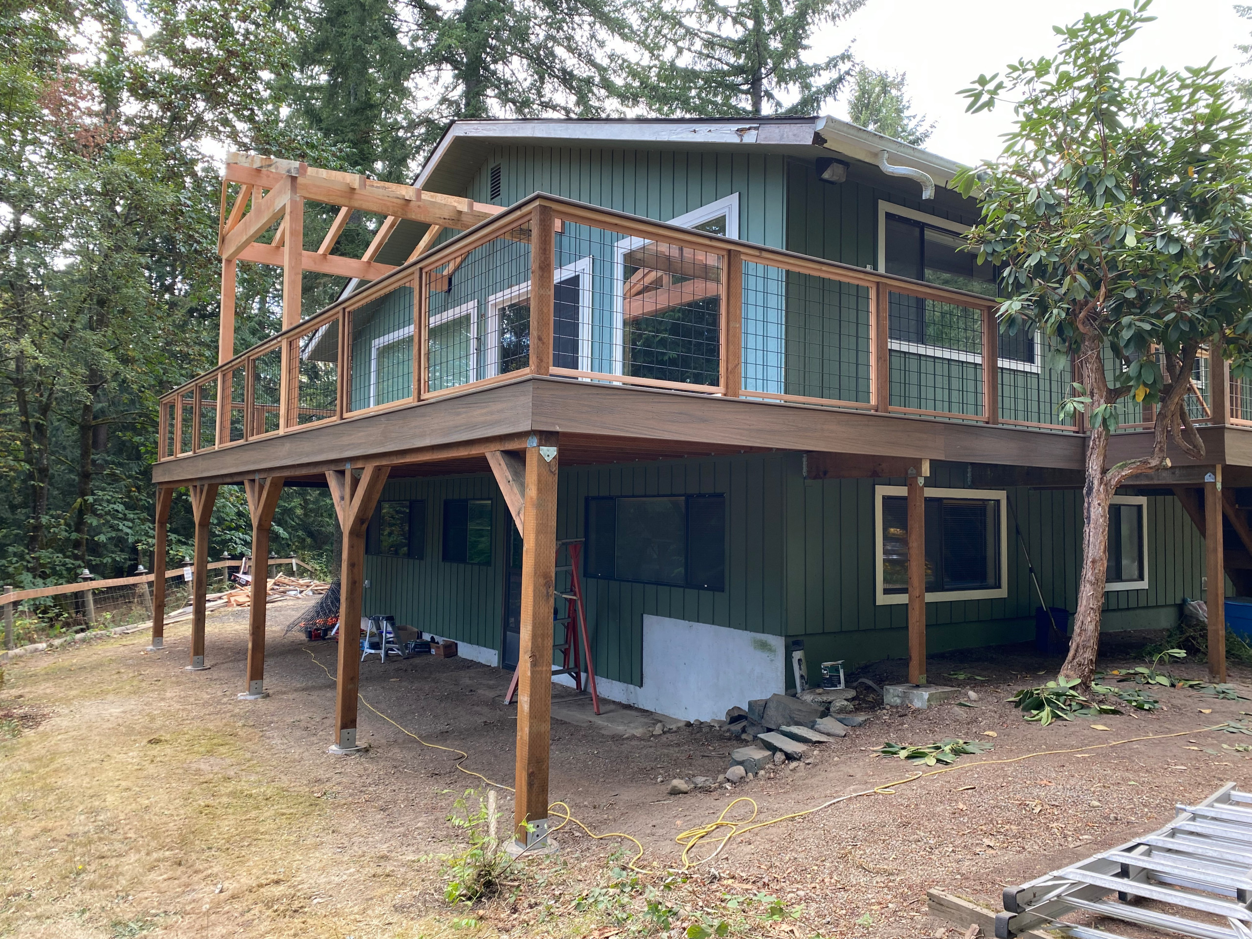 Wrap around deck with patio cover