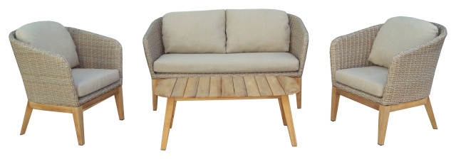 4 piece wicker conversation set