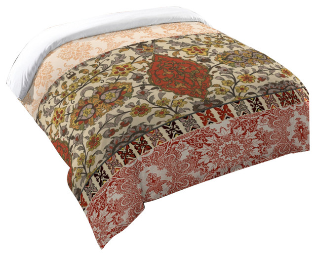 Laural Home Red Spice Bohemian Tapestry Duvet Cover King