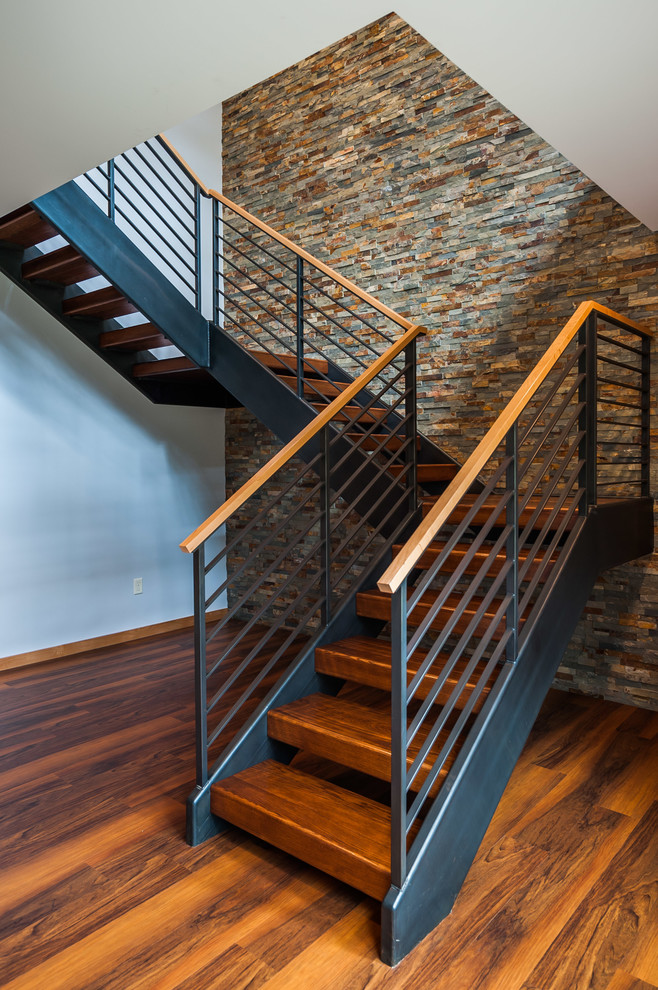 Contemporary staircase in Minneapolis.