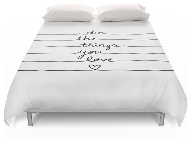 Do The Things You Love Duvet Cover Contemporary Duvet Covers