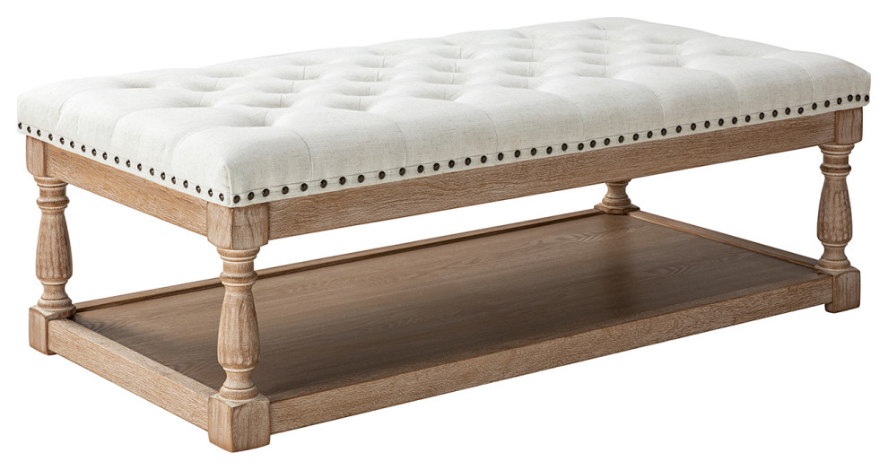 Jordan Upholstered Storage Ottoman French Country Footstools And