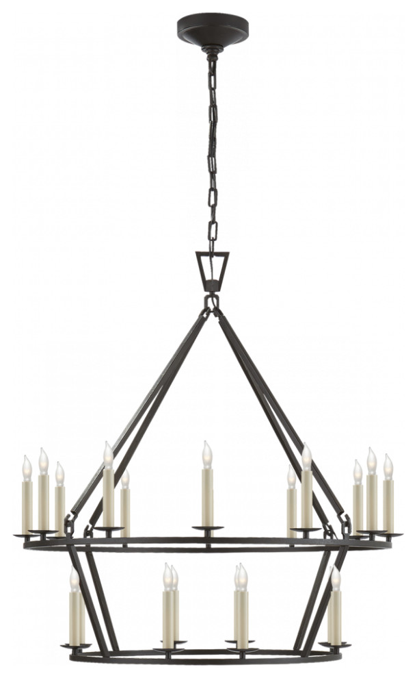Darlana Chandelier, 20Light, Aged Iron, 30"W (CHC 5178AI CHPLH