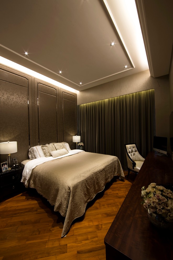 This is an example of a modern bedroom in Hong Kong.